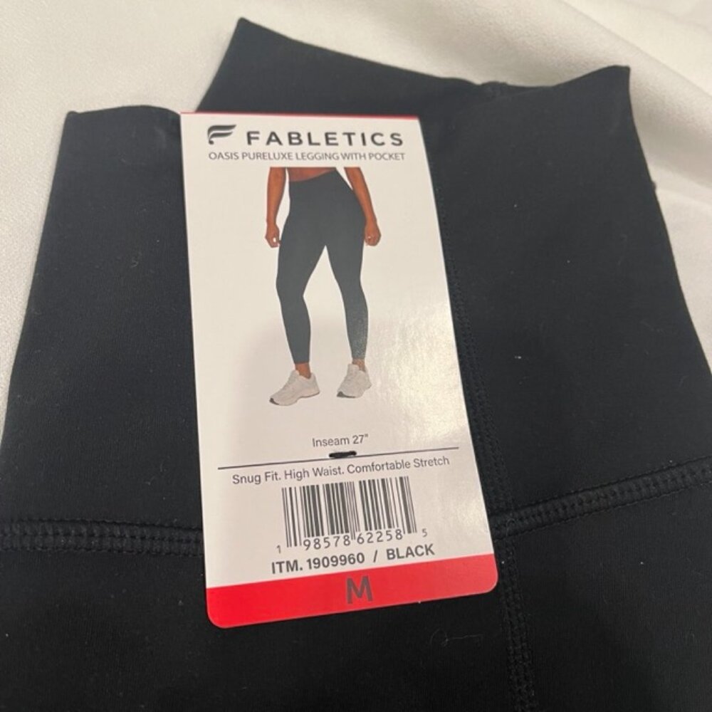 Fabletics Oasis Pureluxe Legging M Pocket High Waist Black New with tags - Picture 4 of 4